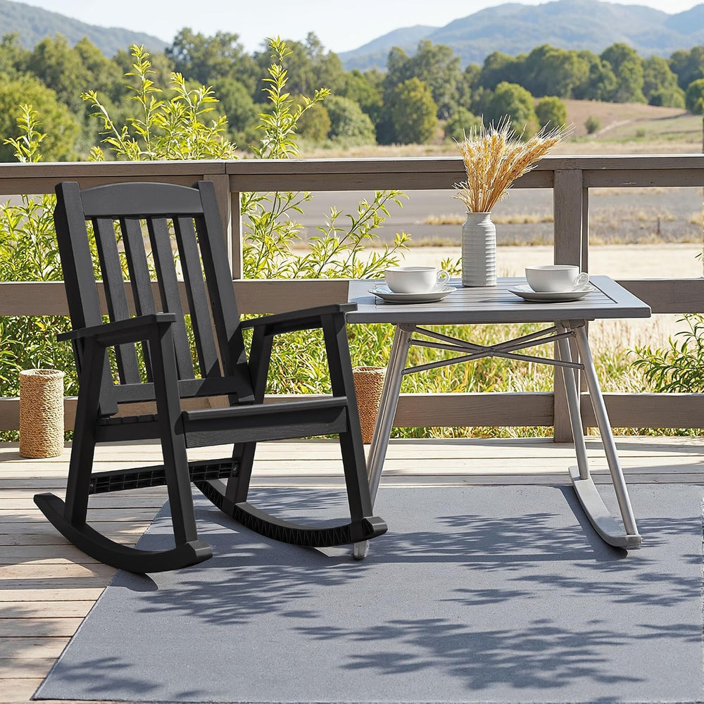Devoko PP Material Rocking Chair Outdoor Indoor All Weather High Back Patio R...