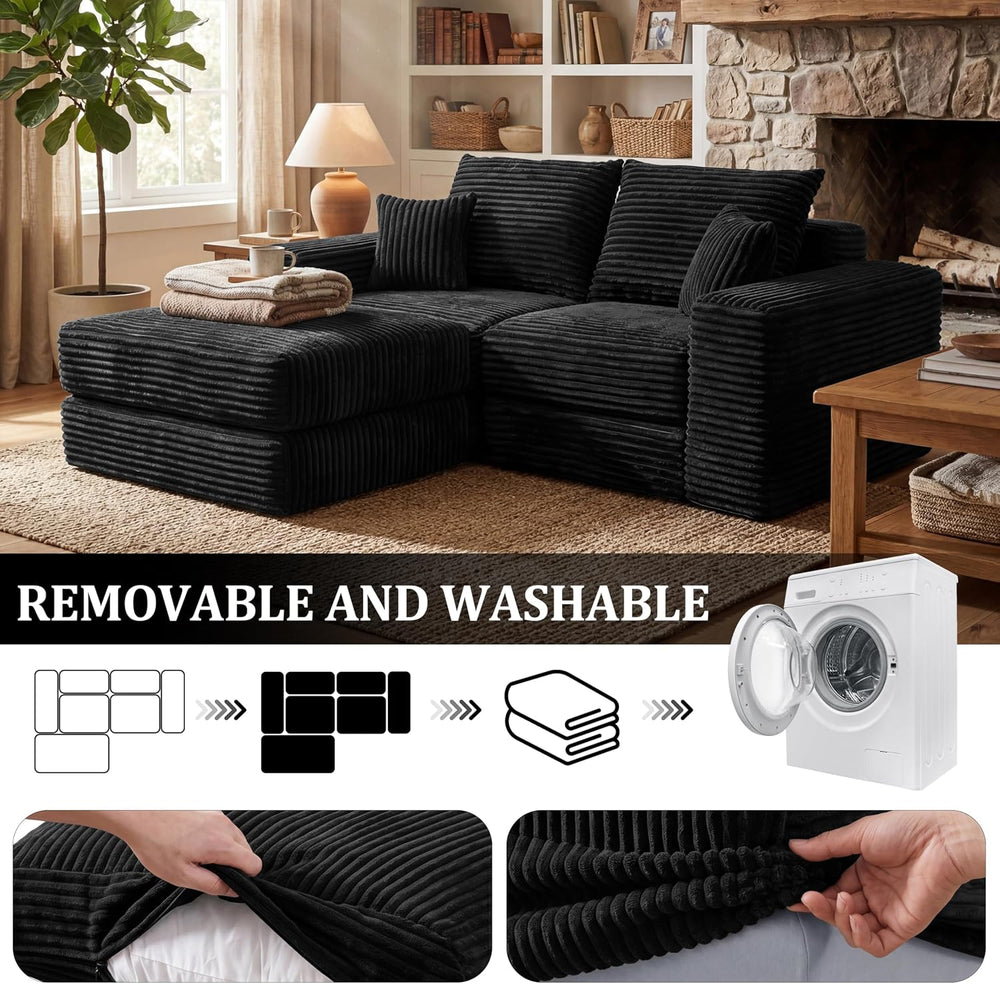 Cloud Modular Sectional Sofa, Comfy Couch with Non Slip Base, Modern L-Shaped...