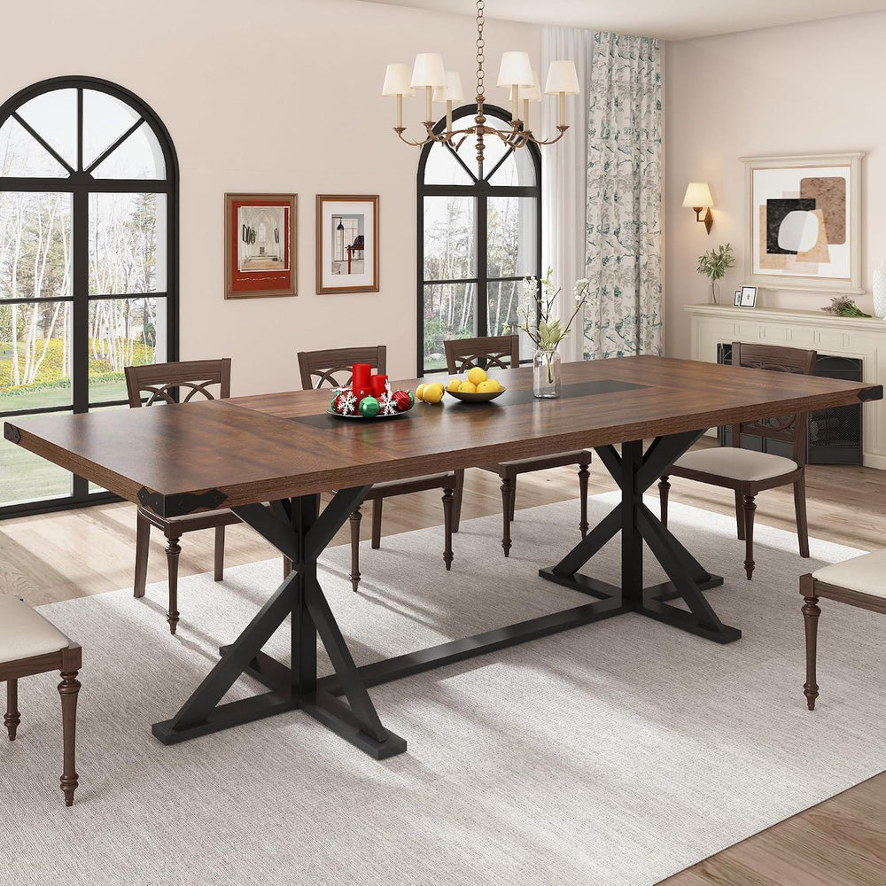 Hlivelood Dining Table for 8 10 People,Rectangular Kitchen Farmhouse Table W/...
