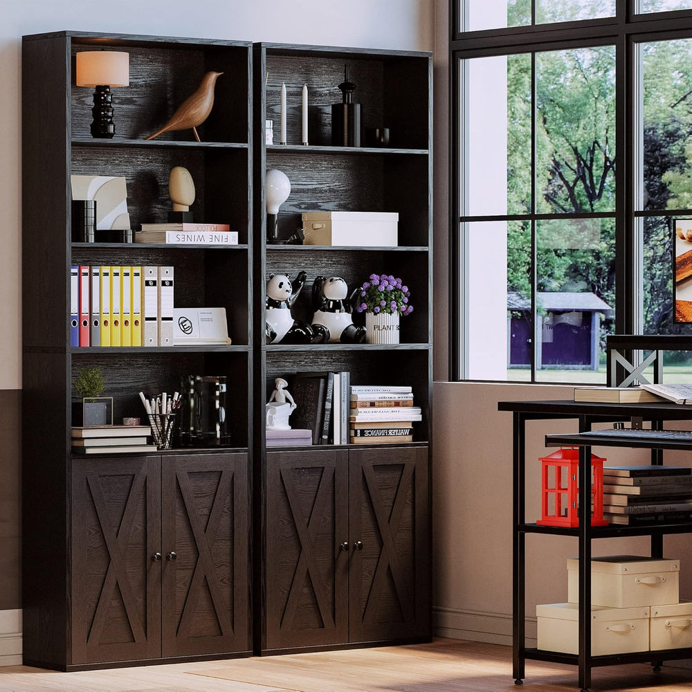 IRONCK Industrial Bookshelves and Bookcases with Doors Floor Standing 6 Shelf...