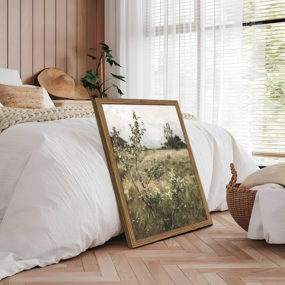 Vintage Landscape Wall Art Set of 2, Green Natural Wilderness Farmhouse Canva...