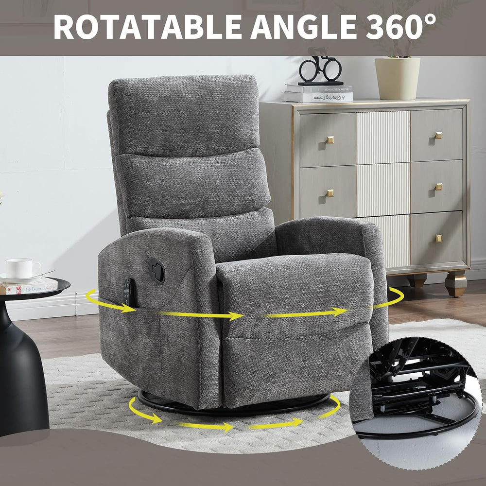 Manual Swivel Rocker Recliner Chair for Adults, Overstuffed Reclining Glider ...