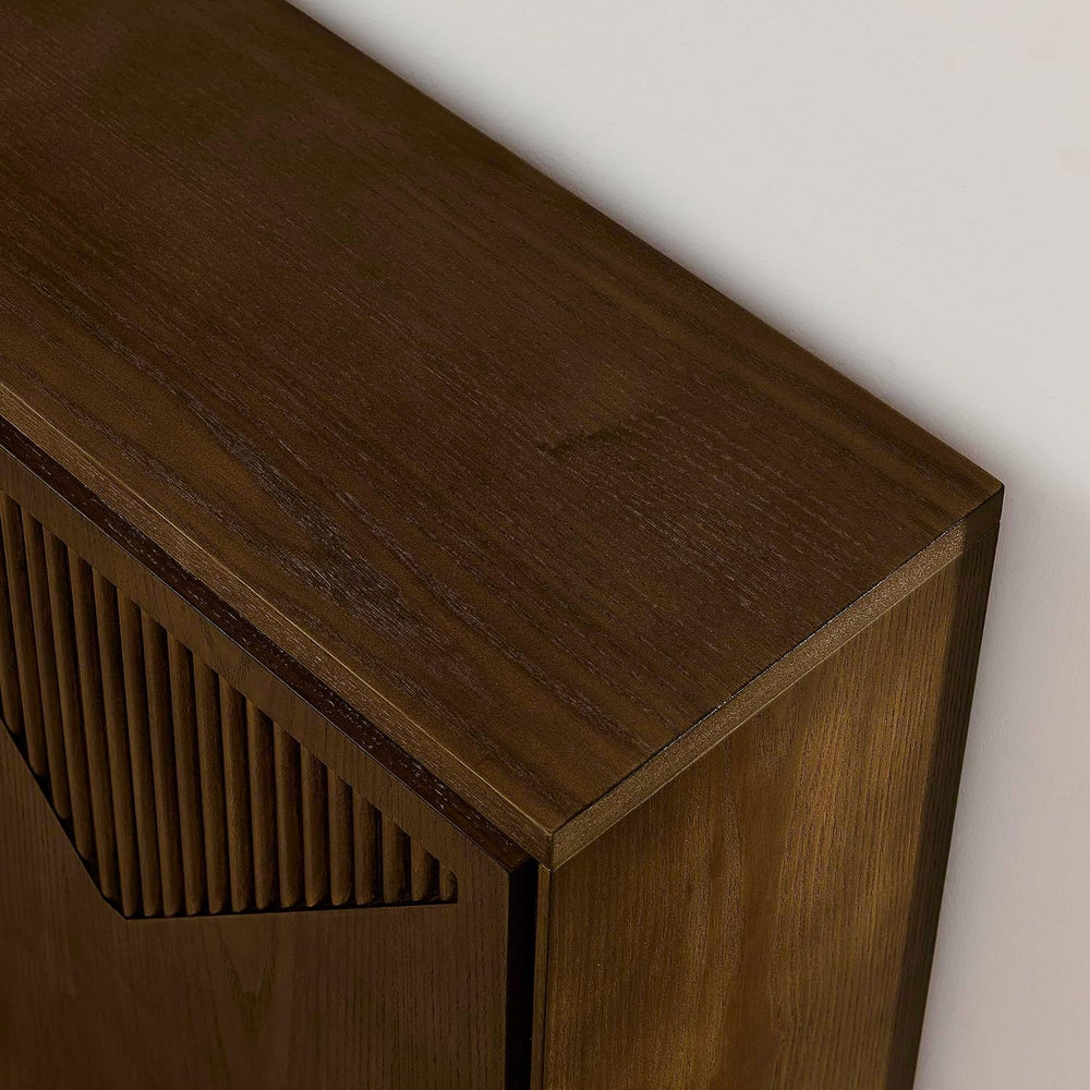 LKTART Mid Century Modern Sideboard Buffet Storage Cabinet with Doors and She...