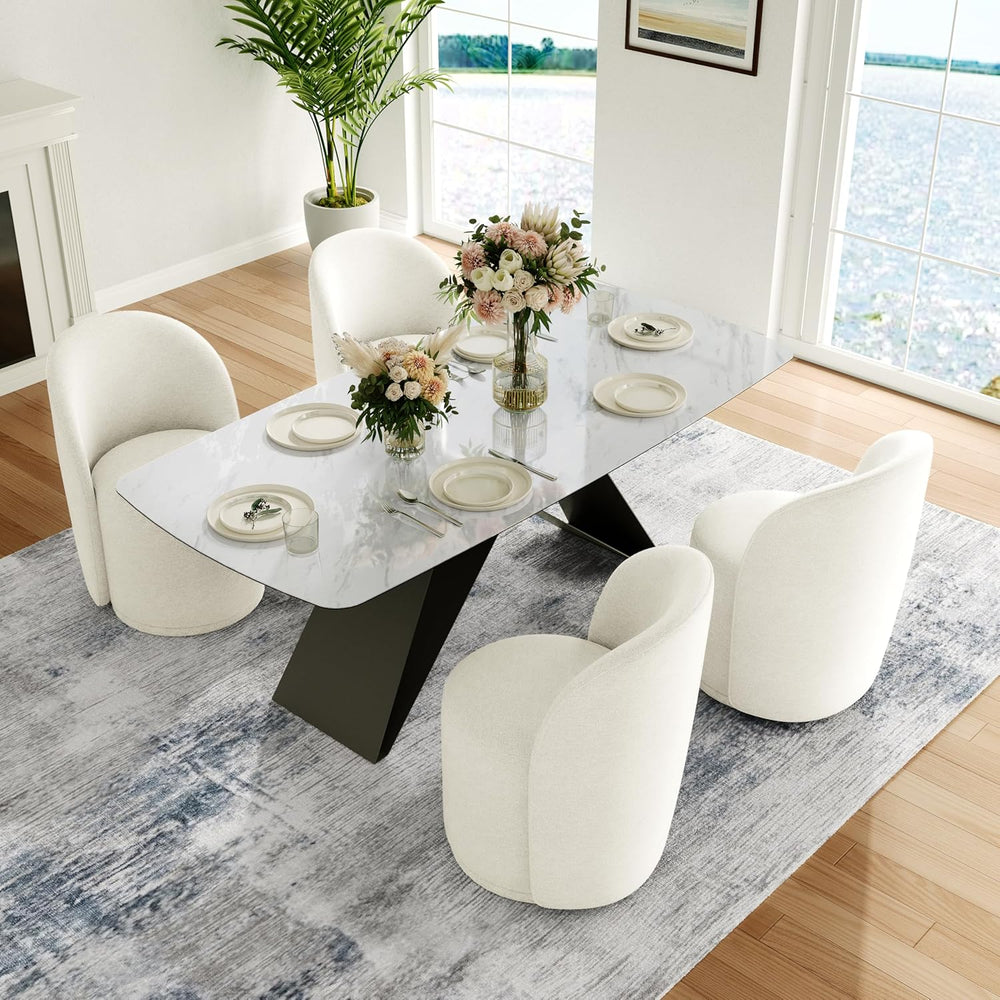 Swivel Barrel Dining Chairs, Upholstered Modern Accent Chair for Living Room,...
