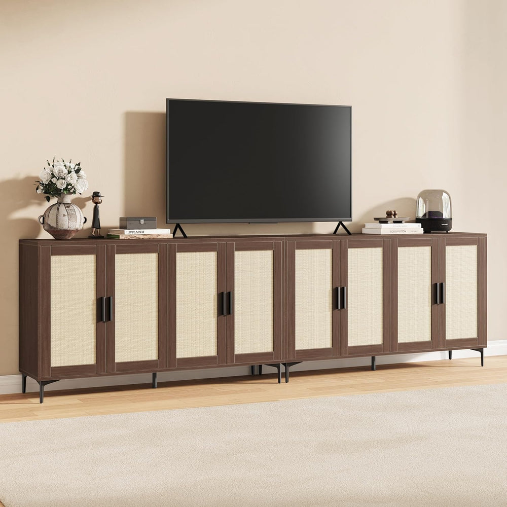 JASIWAY Buffet Cabinet with Storage, 48" Rattan Sideboard with Adjustabl...