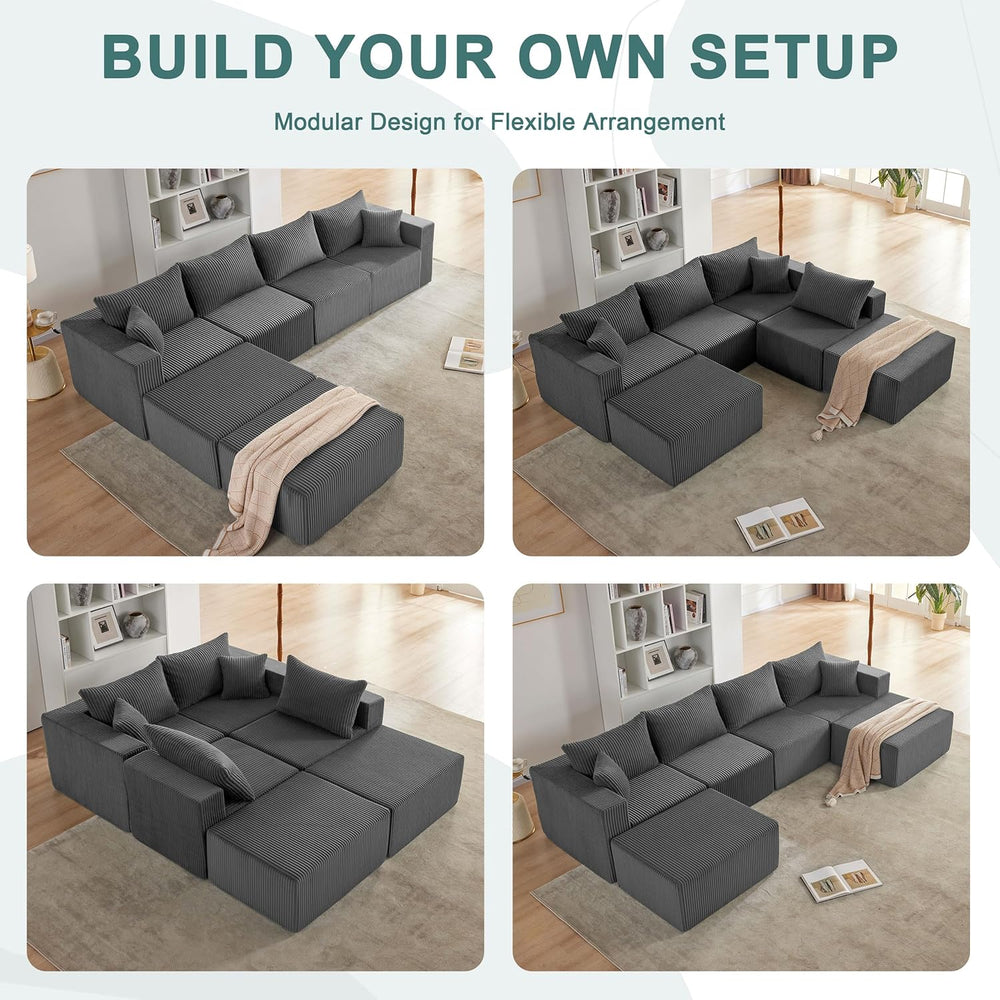 121" Couch, U Shaped Sofa, Sectional Couches for Living Room | Couches f...