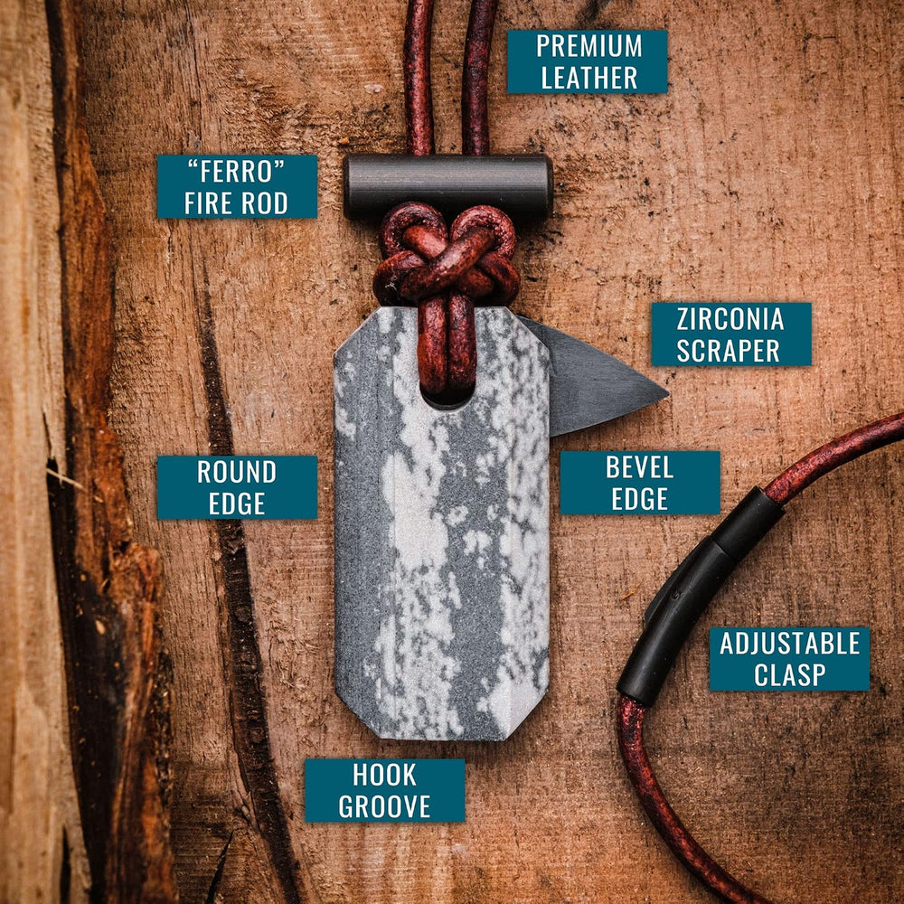 Wazoo Gear Viking Sparkโข Whetstone & Firestarter Necklace
