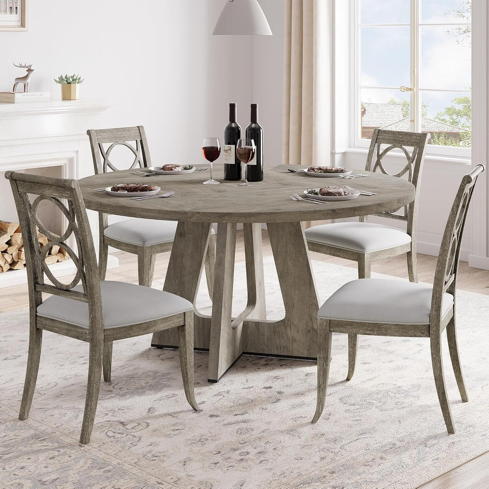 GAOMON 47 Inch Round Dining Table for 4-6 People, Circle Dinner Table with Wo...