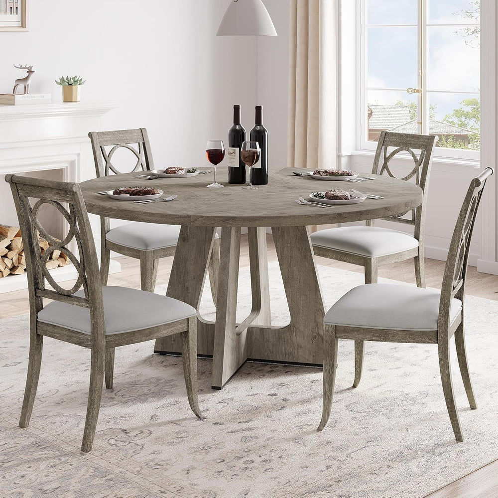 GAOMON 47 Inch Round Dining Table for 4-6 People, Circle Dinner Table with Wo...