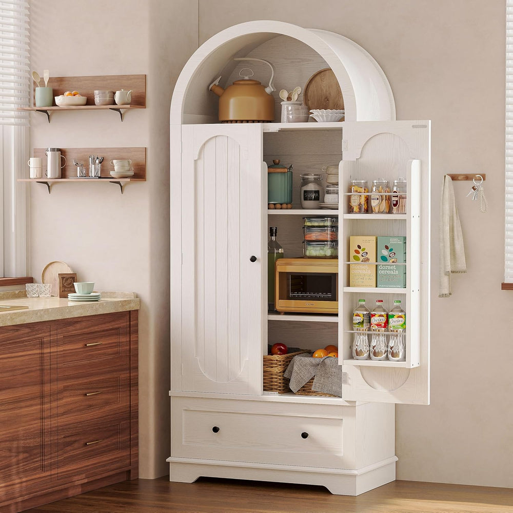 IRONCK 70.9 in Kitchen Pantry with Large Drawer Adjustable Shelves | kitchen ...