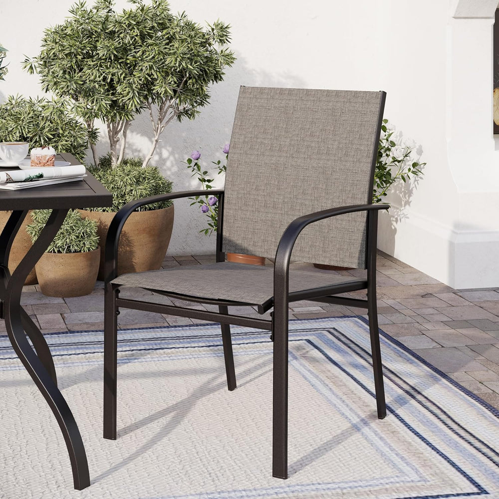 SUNSHINE VALLEY 5 Piece Patio Dining Set for 4, 37”x37” Square Table with Umb...