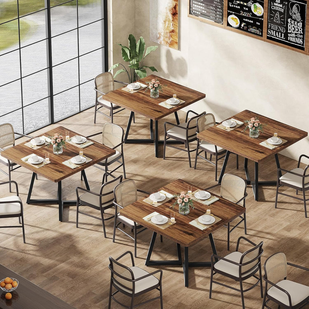 Tribesigns Square Commercial Dining Table Set of 6, 31.5" Heavy Duty Din...