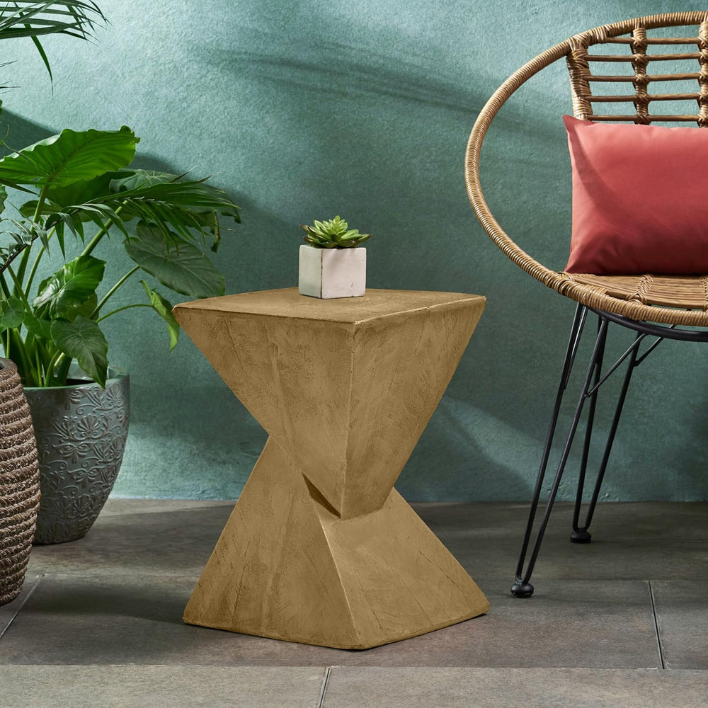 Modern Hourglass Side Table, Sculptural End Table for Living Room, Bedroom &a...
