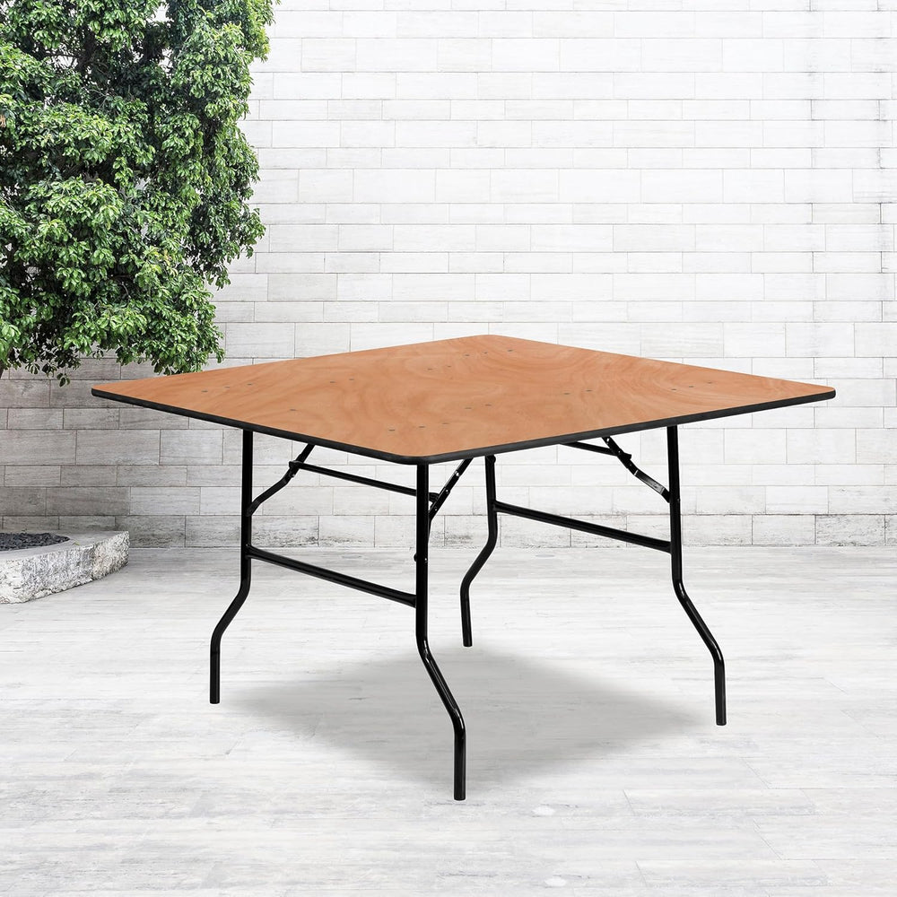 Flash Furniture 4 ft Wood Folding Square Banquet Table | Durable Construction...