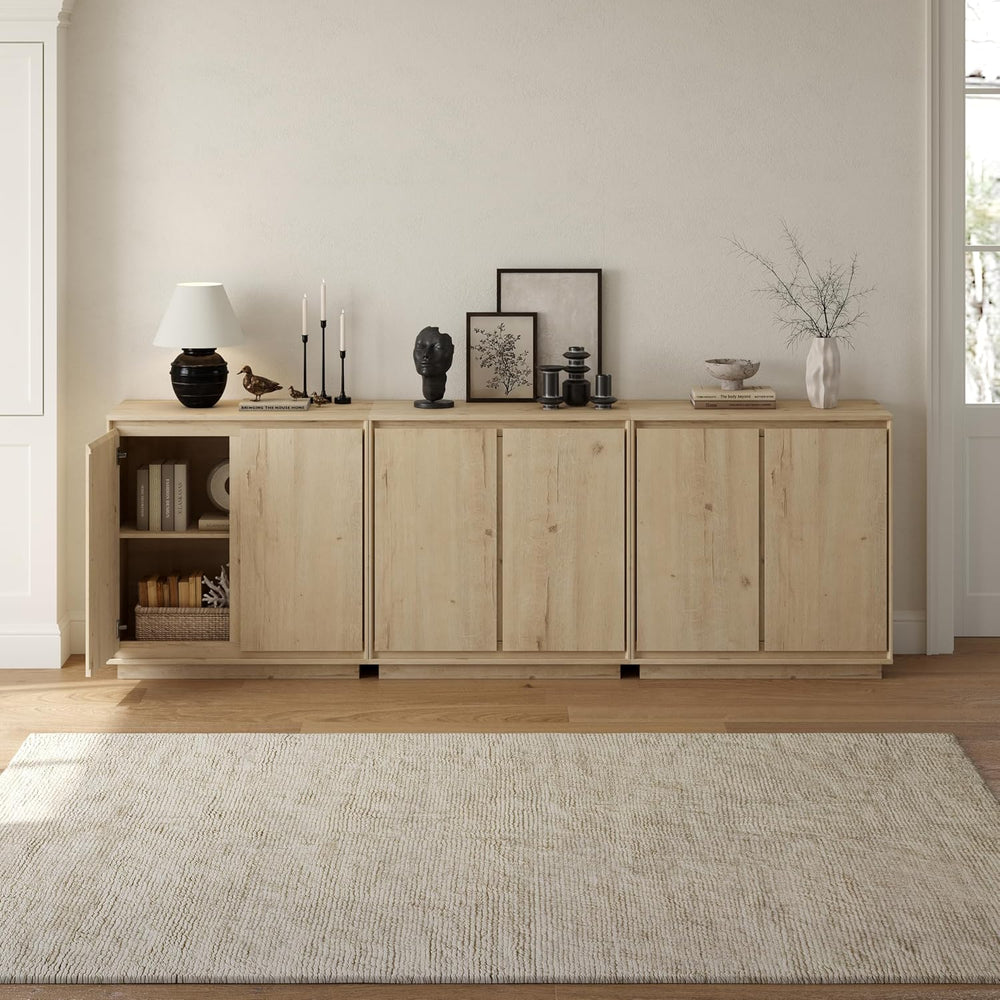 3pcs Sideboard Cabinet Buffet Cabinet with Storage with Adjustable Shelves an...