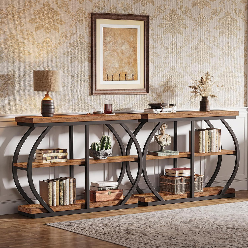 Tribesigns 41.3" Console Table, Industrial 3-Tier Entryway Table with Ar...