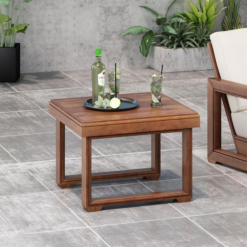 Christopher Knight Home Nicholas Outdoor Small Coffee Table, Slat Panel Squar...