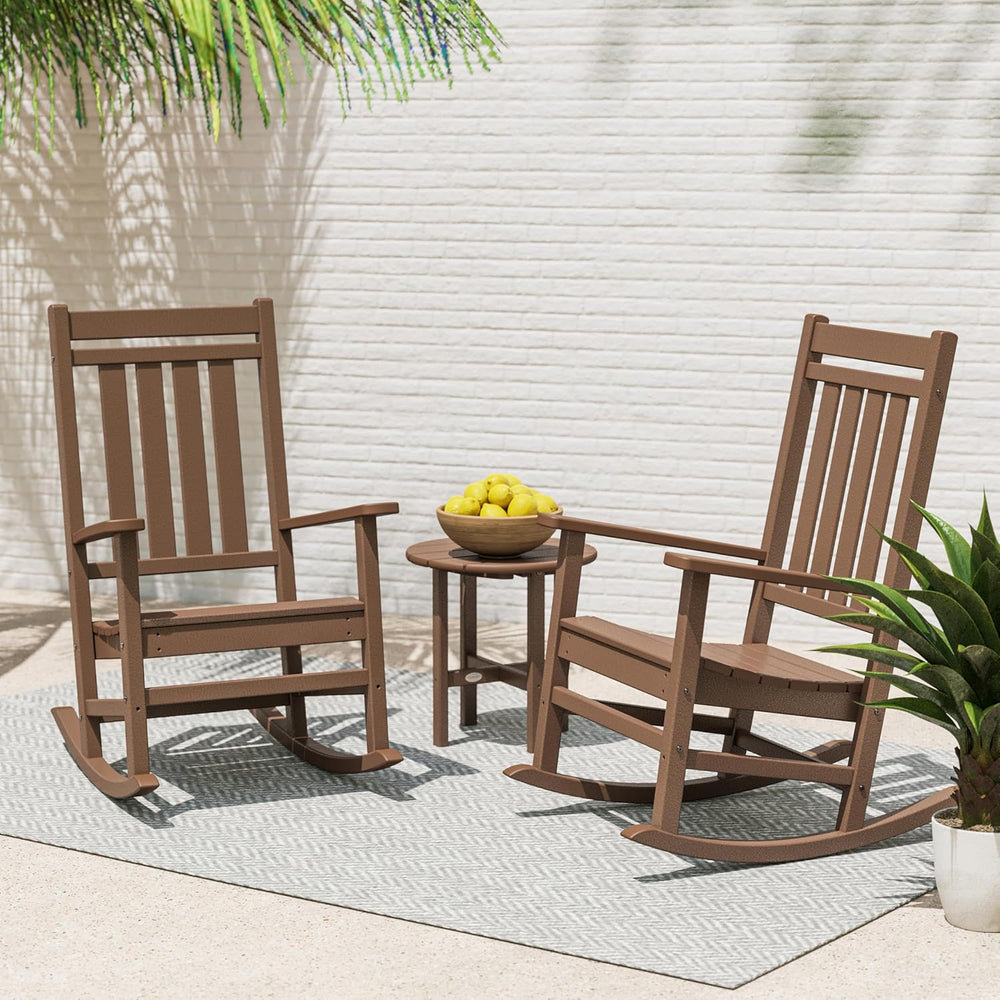 POLYWOOD Estate 3-Piece Rocking Chair Set, Outdoor Porch Rockers, Fade-Proof ...