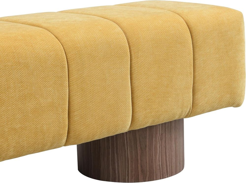 Merax 50" Upholstered Chenille Dining Bench Entryway End of Bed Ottoman ...
