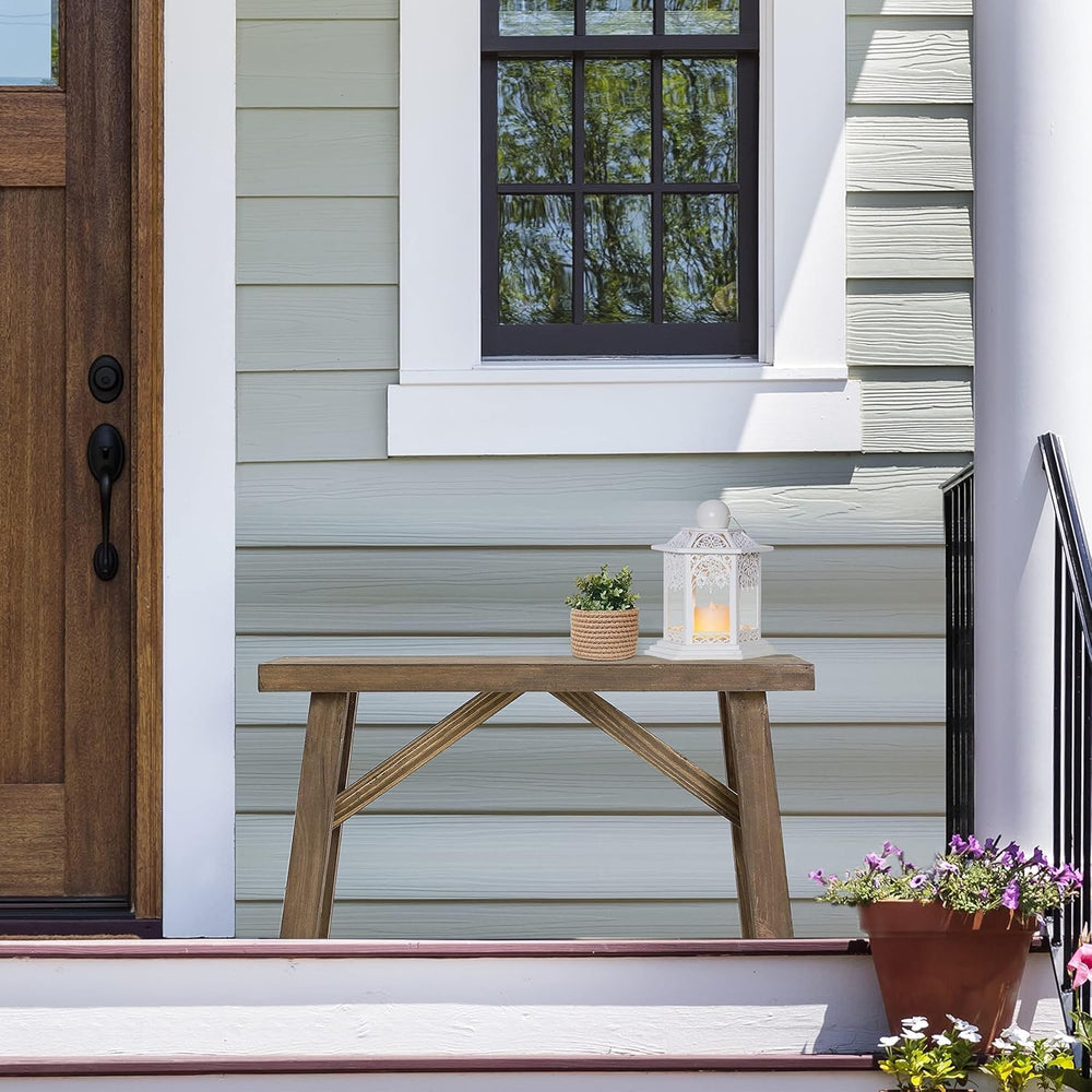 Wnutrees Sawmill Solid Wood Bench, 30" Farmhouse Entryway Bench, Natural...