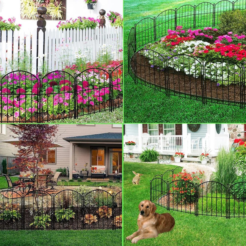 Decorative Garden Fence 17in(H)x13in(W), 26 Pack Rustproof Metal No Dig Fence...