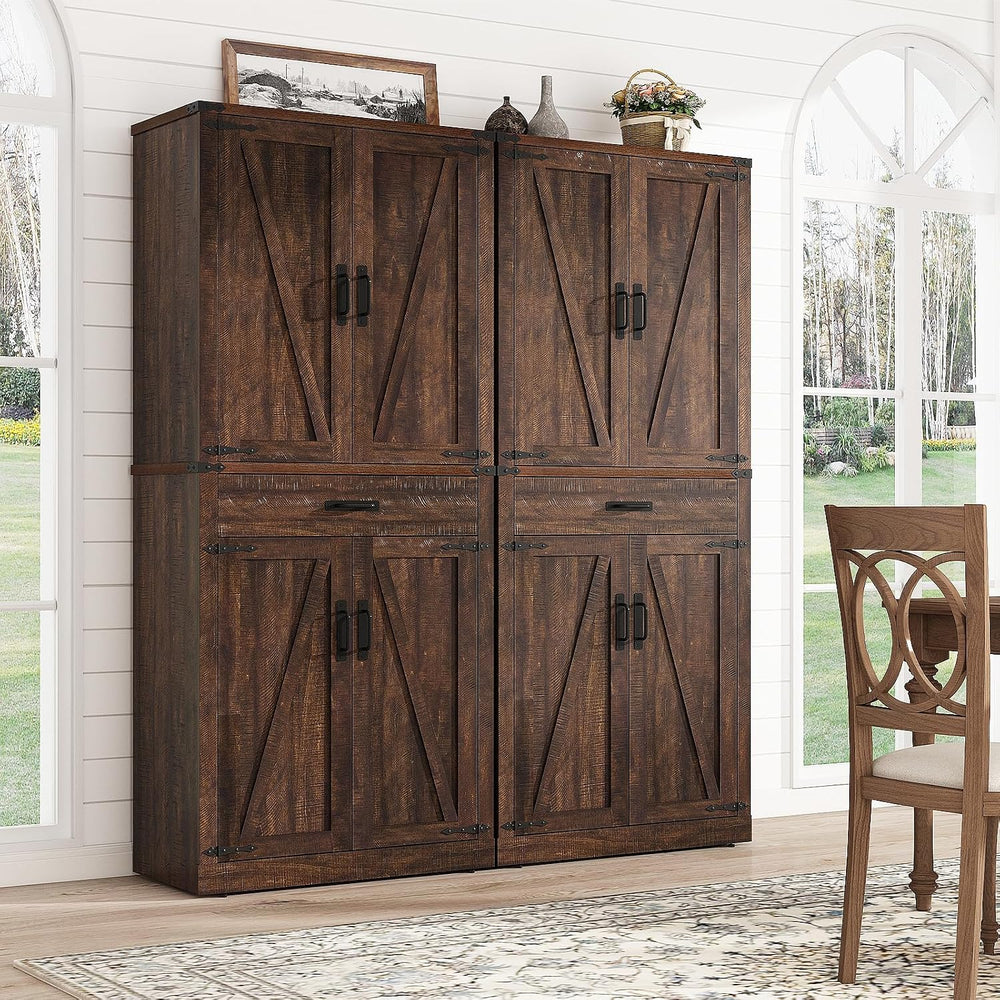 Hlivelood 72" Tall Farmhouse Kitchen Pantry Cabinet with Drawer, Rustic ...
