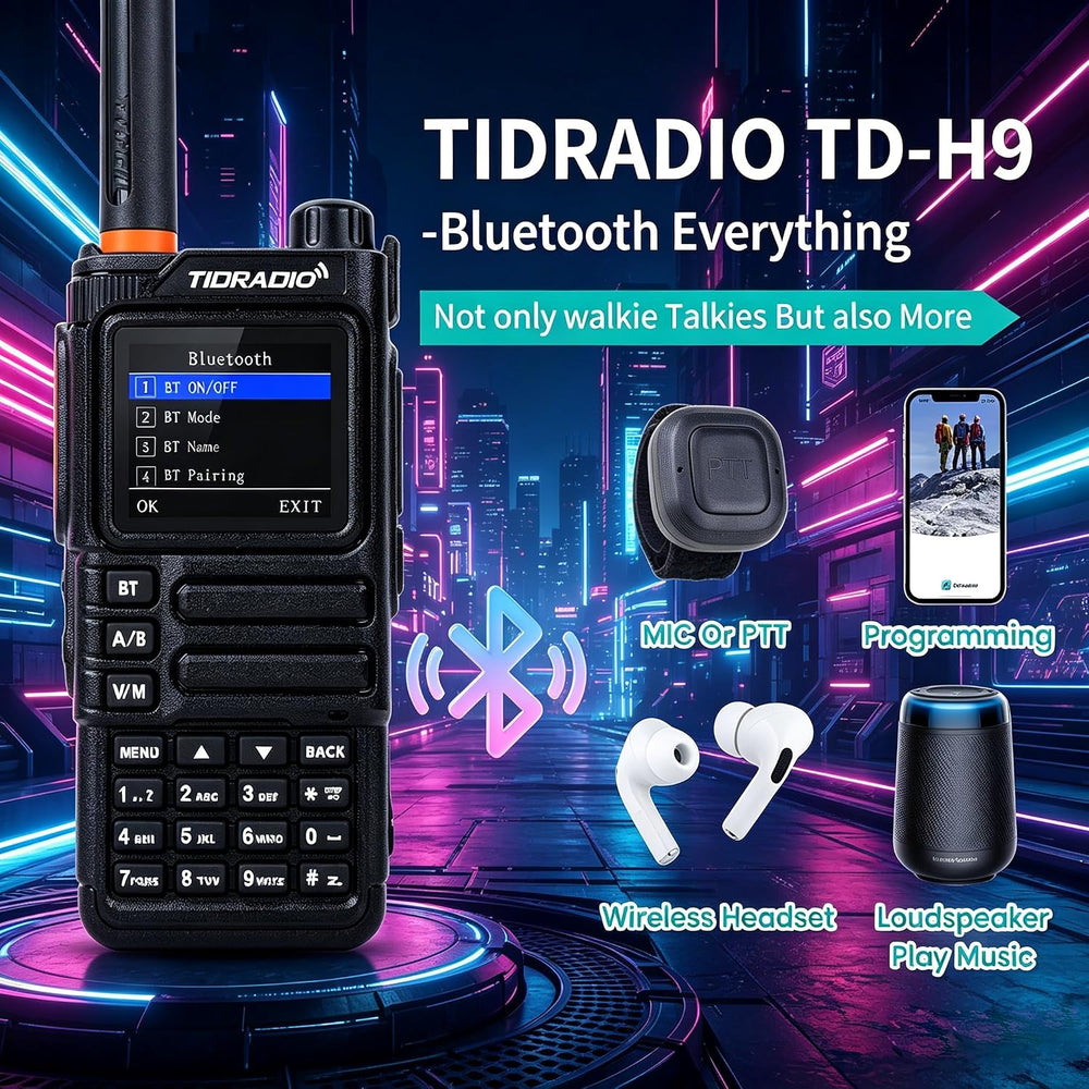 TIDRADIO TD-H9 10W GPS/APRS GMRS Handheld Radio, APP/Web Programming, Bluetot...