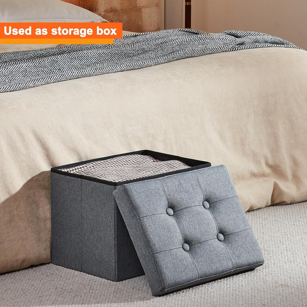 ALASDO Storage Ottoman Footrest Stool Small Ottoman with Storage Foldable Ott...