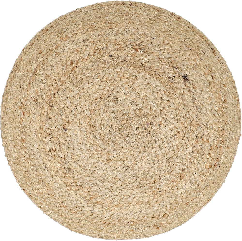 · REDEARTH · Jute Pouf Ottoman - Circular Boho Foot Stool - Jute Natural | Ju...