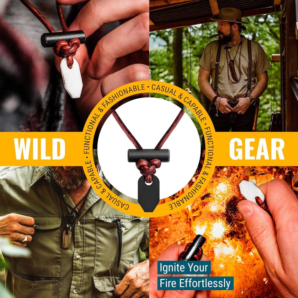 Wazoo Gear Bushcraft Necklace™ Wearable Ferro Rod Firestarter