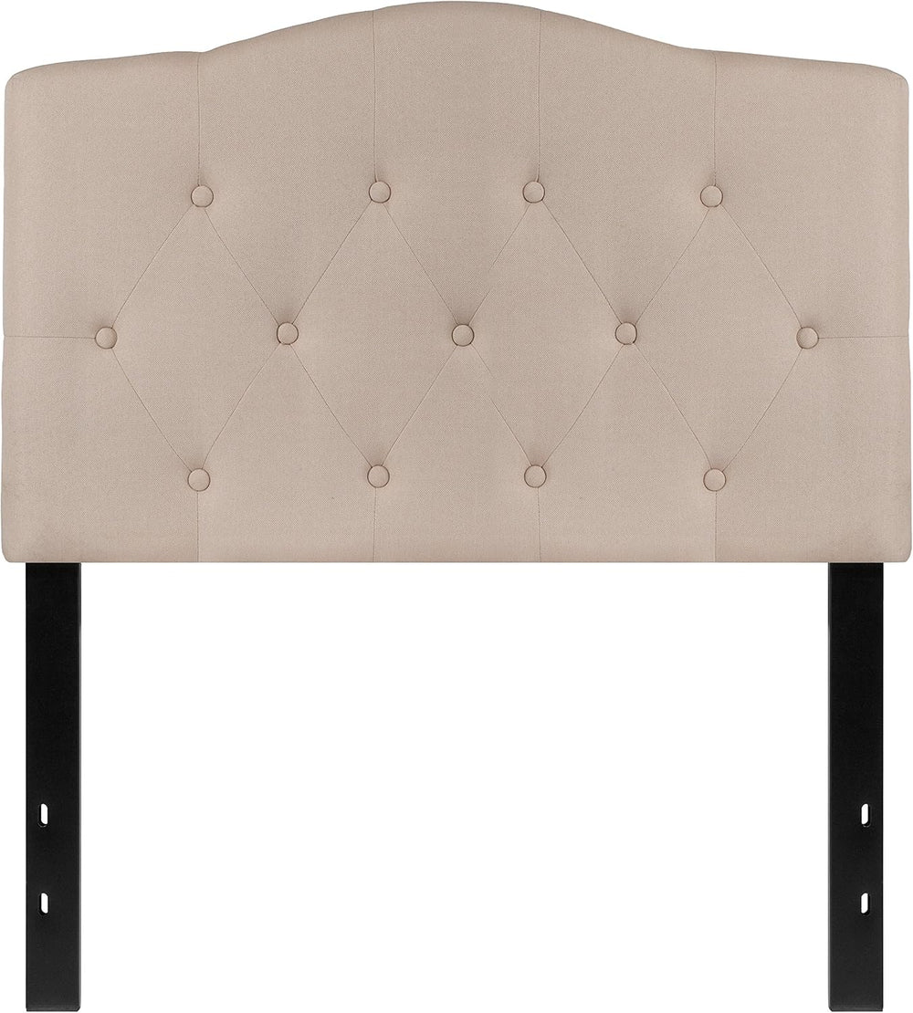 Flash Furniture Cambridge Tufted Upholstered Twin Size Headboard in Beige Fabric
