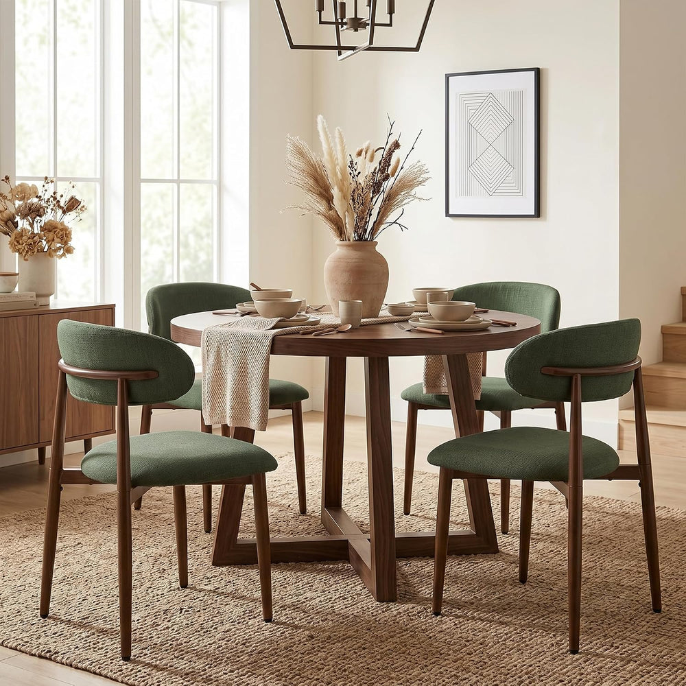 UVV Dining Chairs Set of 8, Metal Kitchen Chairs with Modern Fabric Upholster...