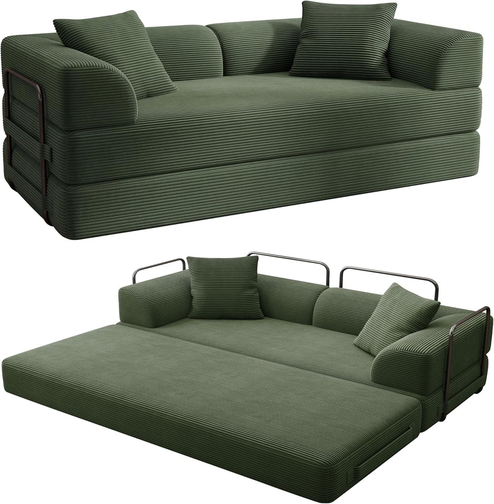 Cloud Couch Futon Sofa Bed, 5-in-1 Convertible Sofa Bed Pull Out Couch Sleepe...