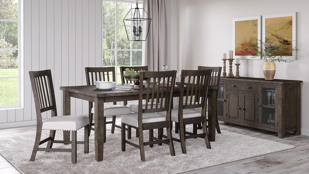 Jofran Willow Creek Distressed Pine Counter Height Dining Bench, Rustic Uphol...