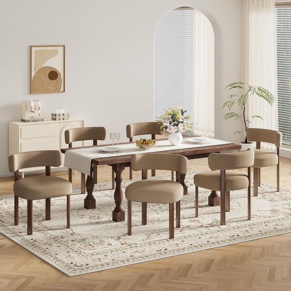 Wooden Dining Chairs Set of 6, Upholstered Kitchen Chairs with Solid Wood Leg...