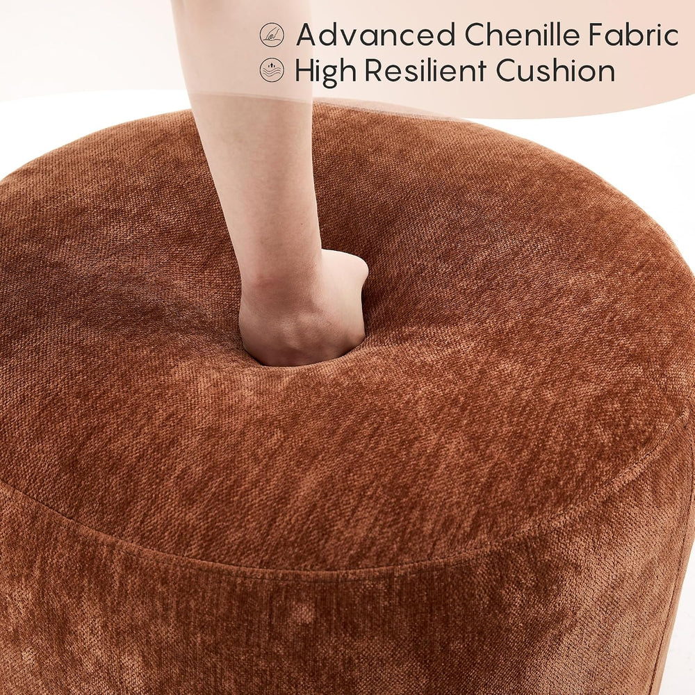 Flouki Pouf Ottoman Footrest, Foot Stools, Modern Round Upholstered Ottomans,...