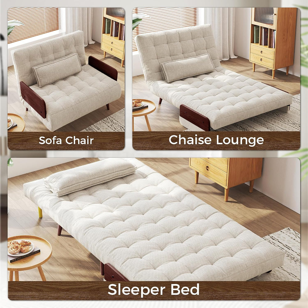 JASIWAY 3 in 1 Convertible Sleeper Chair, 37" Futon Sofa for Small Spaces