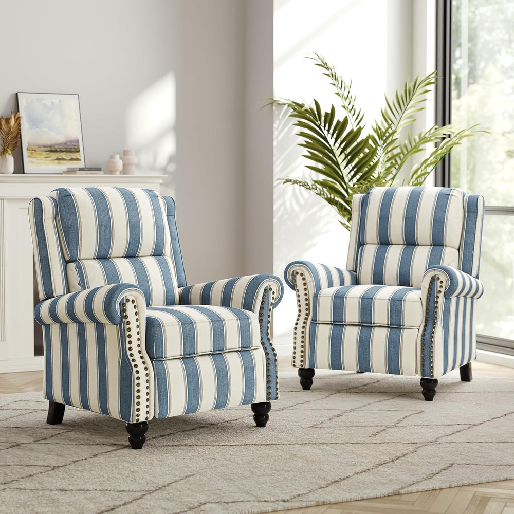 Recliner Chair, Modern Pushback Armchair with Adjustable Backrest & Footr...