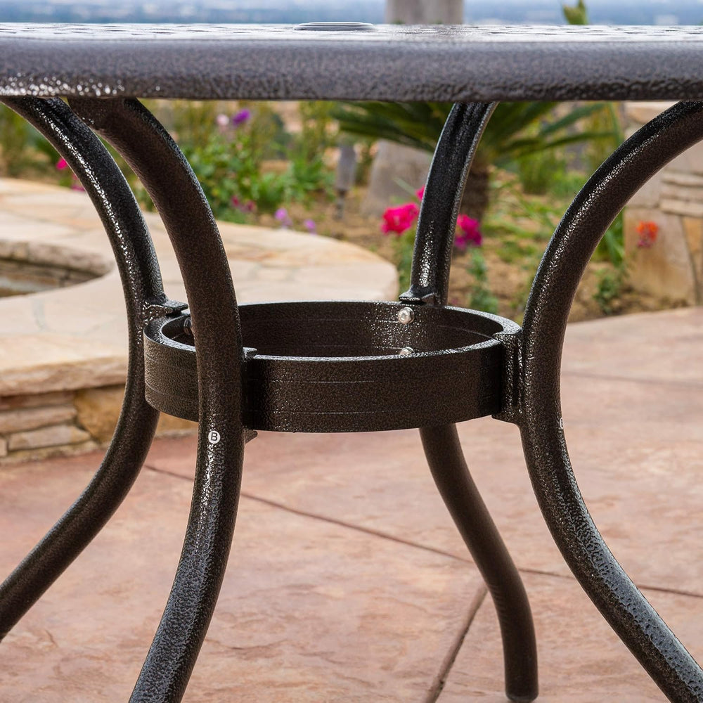 Christopher Knight Home Hallandale Outdoor Cast Aluminum Dining Set for Patio...