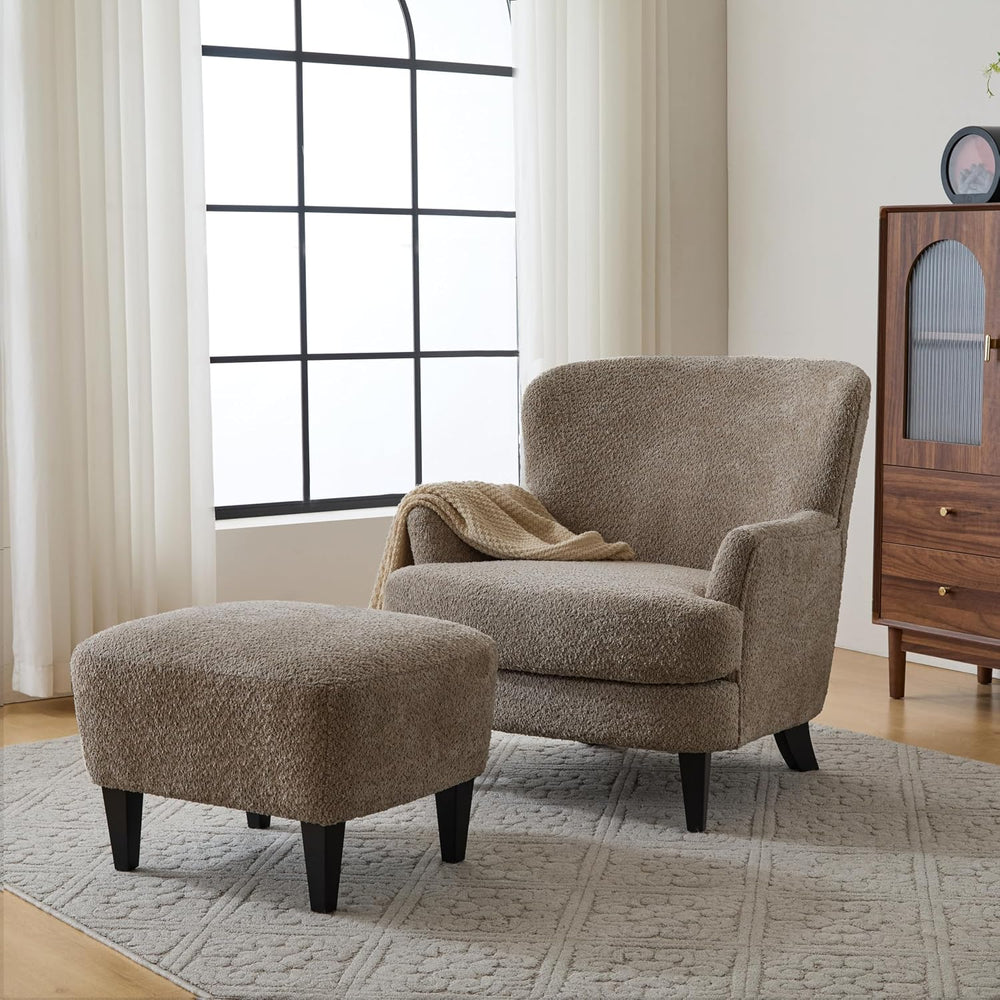 Christopher Knight Home Winnie Accent Chair and Ottoman Set, Living Room/Bedr...