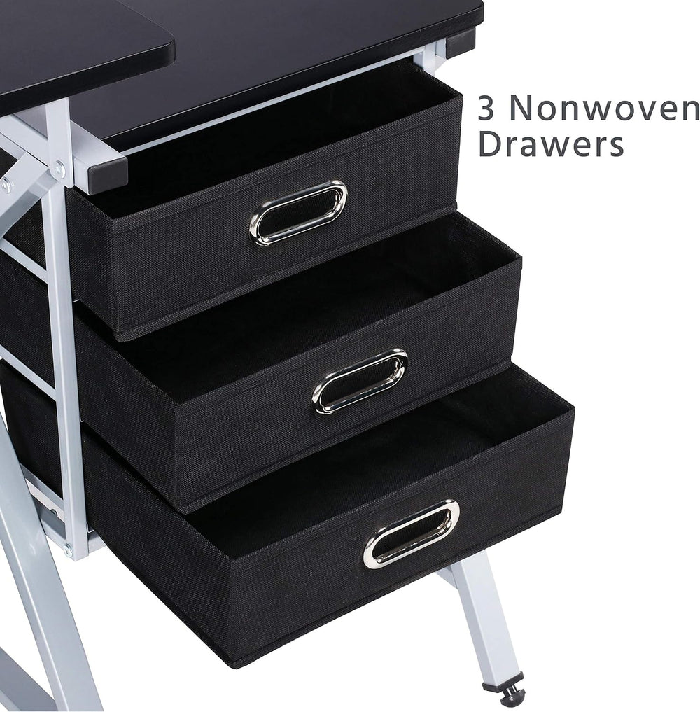 Yaheetech Drafting Table with Storage & Stool, Adjustable Art Drawing Des...