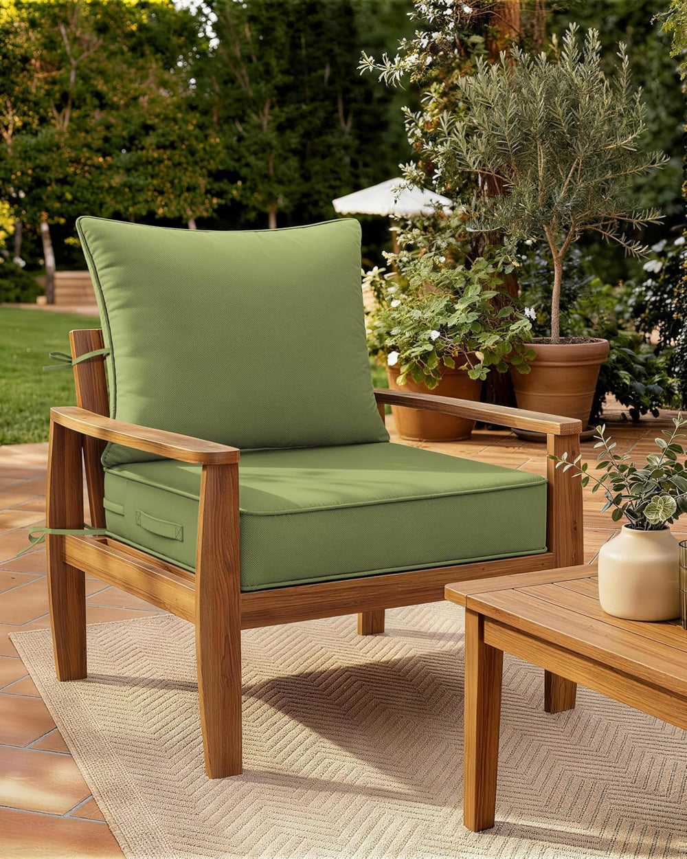 Outdoor Chair Cushion Set of 1, 19x19x4 Waterproof Fade Resistant