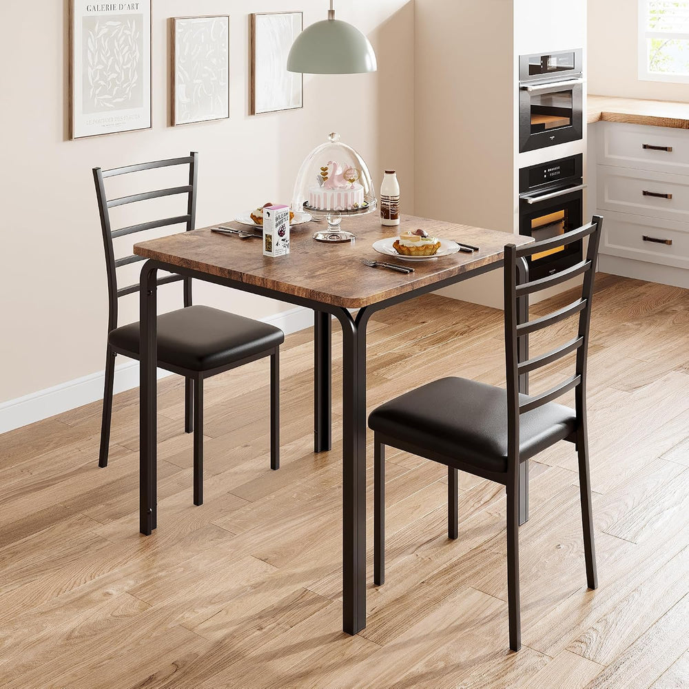 GarveeHome 3-Piece Kitchen Dining Room Table Chair Set for Small Space, Indoo...