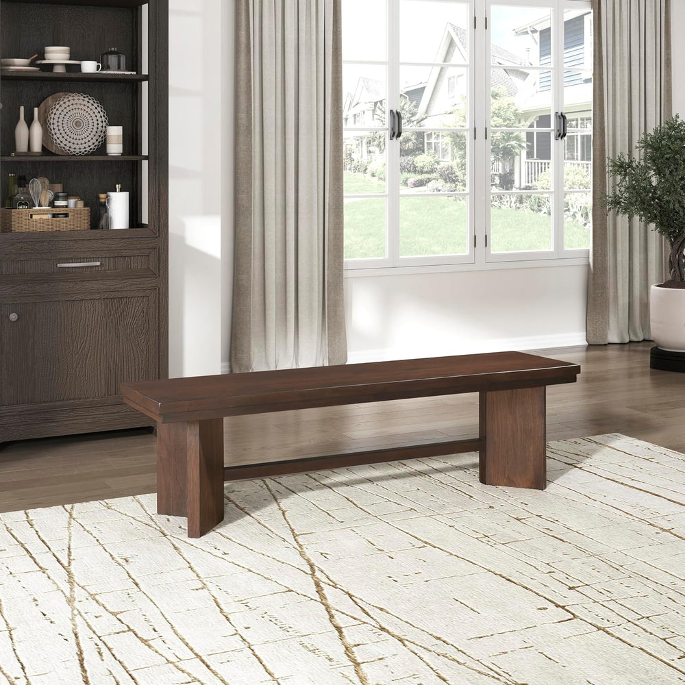 Lexicon Dining Bench for Dining Room Table, 59" Wood Bench for Home and ...
