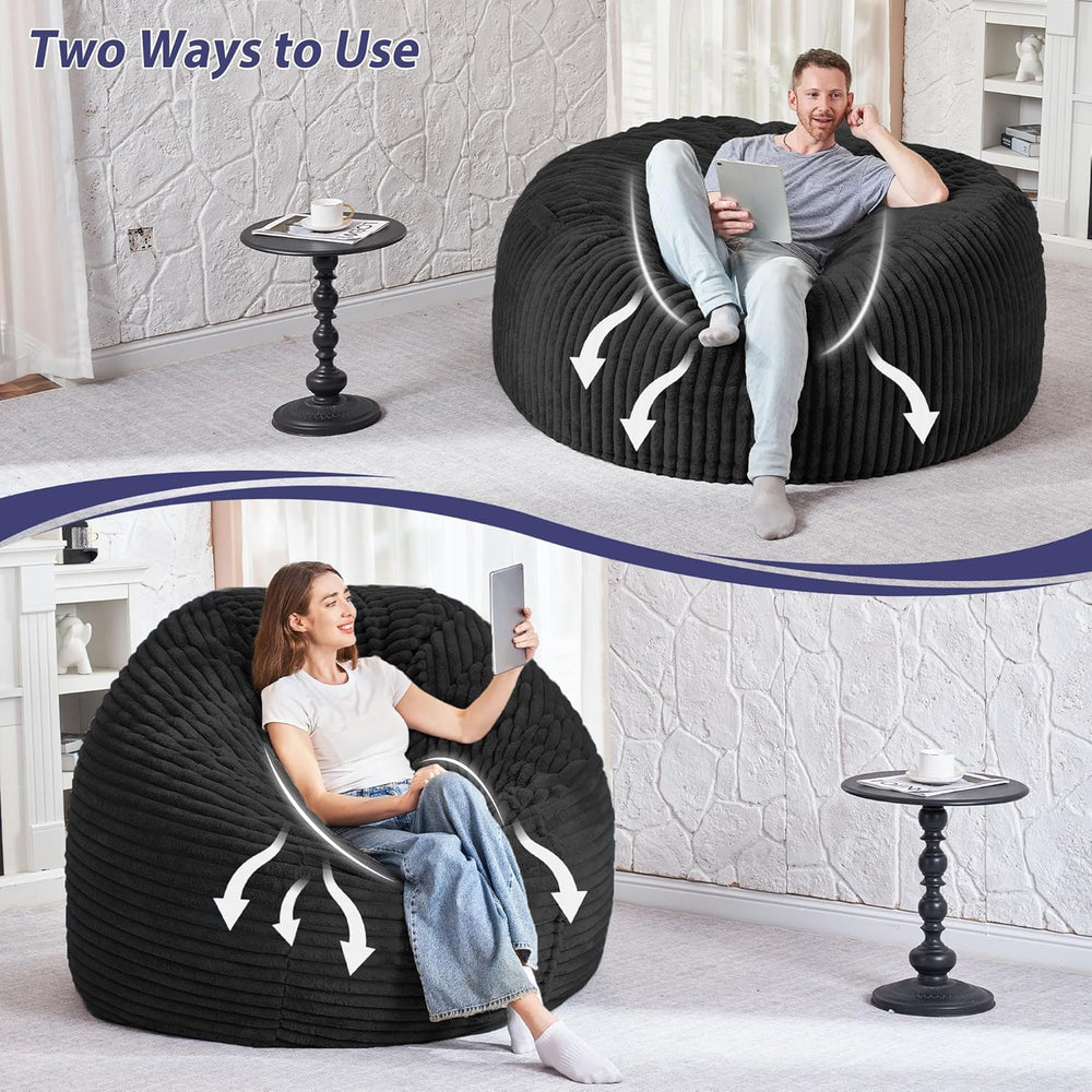 HABUTWAY 3FT Bean Bag Chair, 3' Large Bean Bag Chairs for Adults with Str...