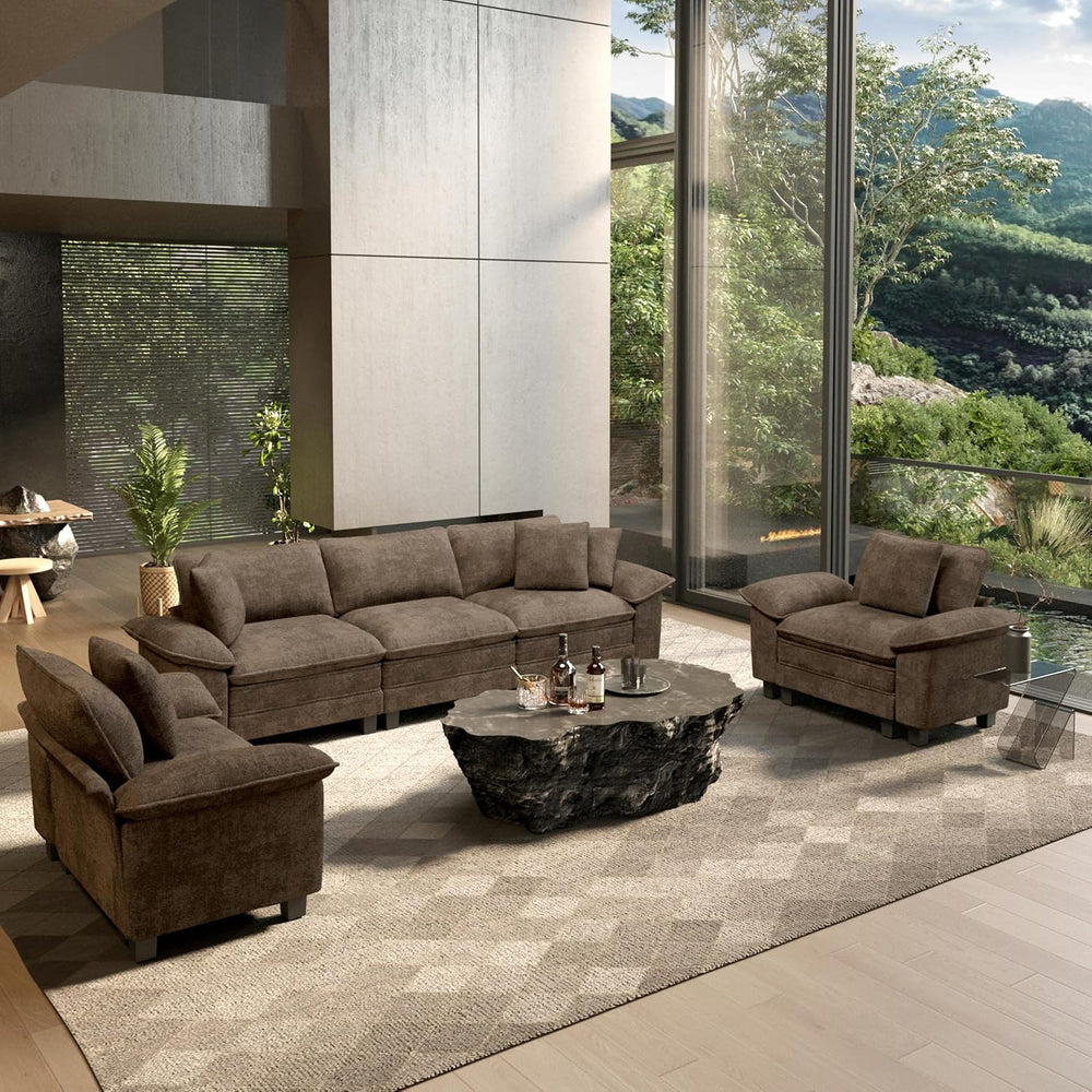 HERA'S HOUSE 3 Pieces Modular Cloud Couch and Chair Set Setional Sofa | M...