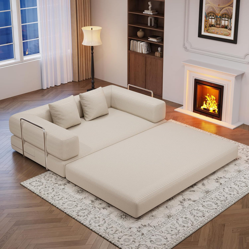 59.0 Inch Convertible Sofa Bed, 4-in-1Futon Sofas Bed Pull Out Sleeper Couch,...