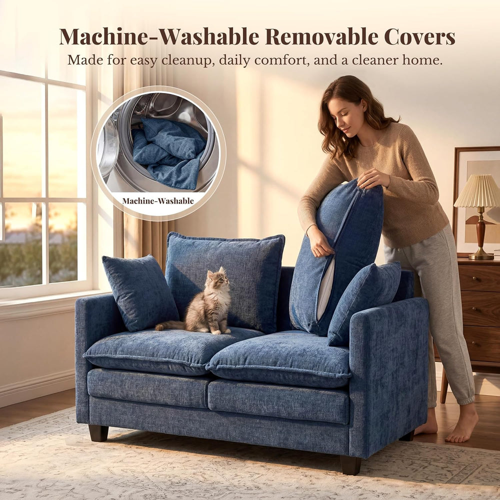 KYJ Loveseat Sofa, Cloud Love Seat Couch 3 Layer Cushion for Small Spaces | 5...