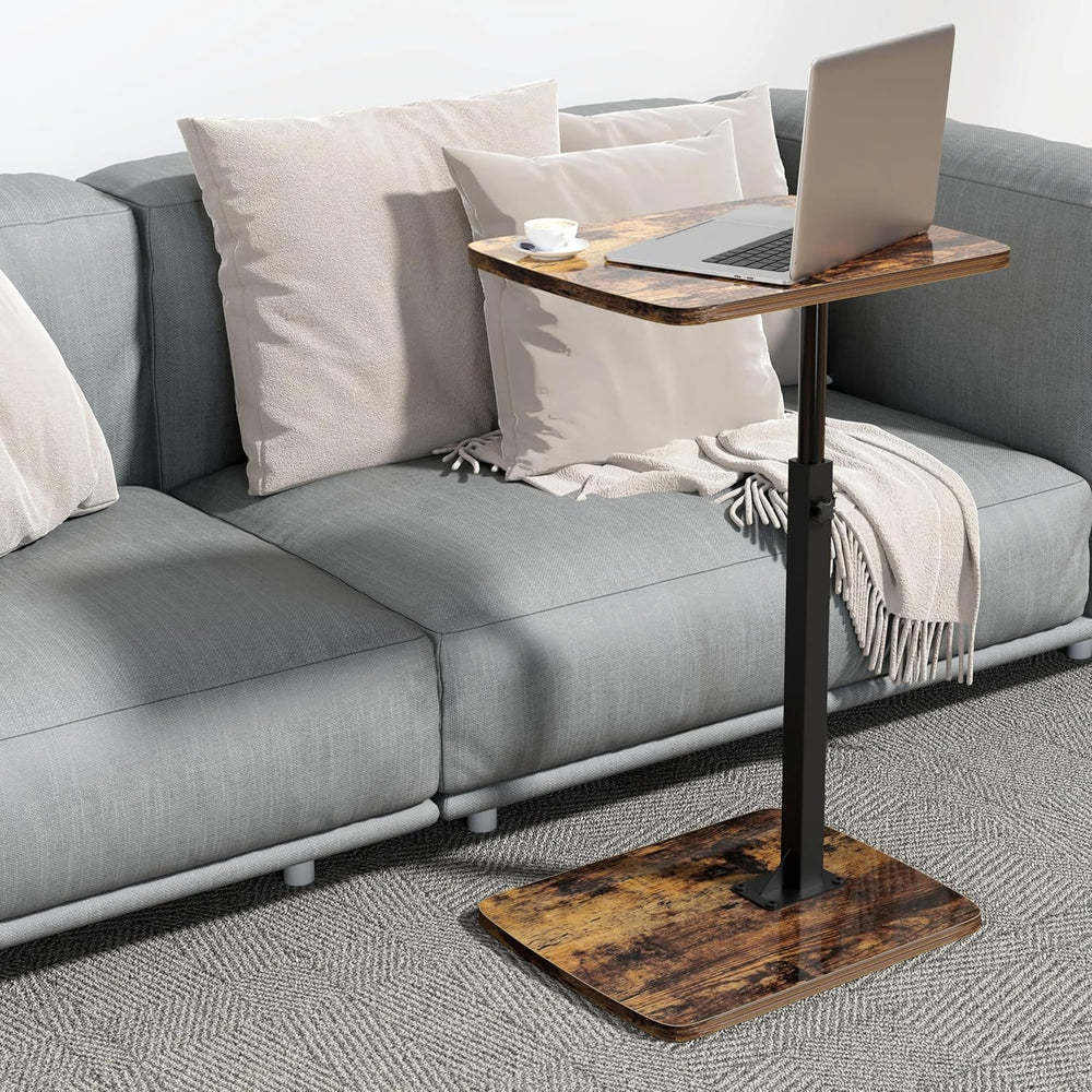 TV Tray Table for Small Spaces with 360° Swivel Tabletop & Height Adjusta...