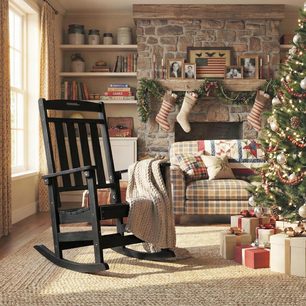 Outdoor Rocking Chair Oversized, HDPE All Weather Resistant Patio Rocker, 31....